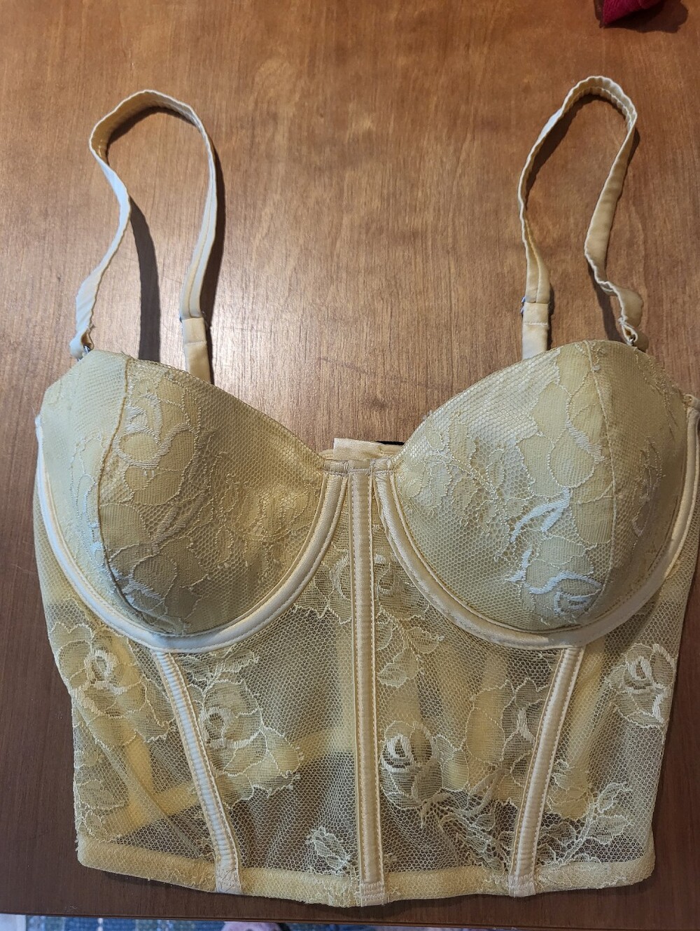 Fleur du Mal Lace Longline Bustier Bra in Cream